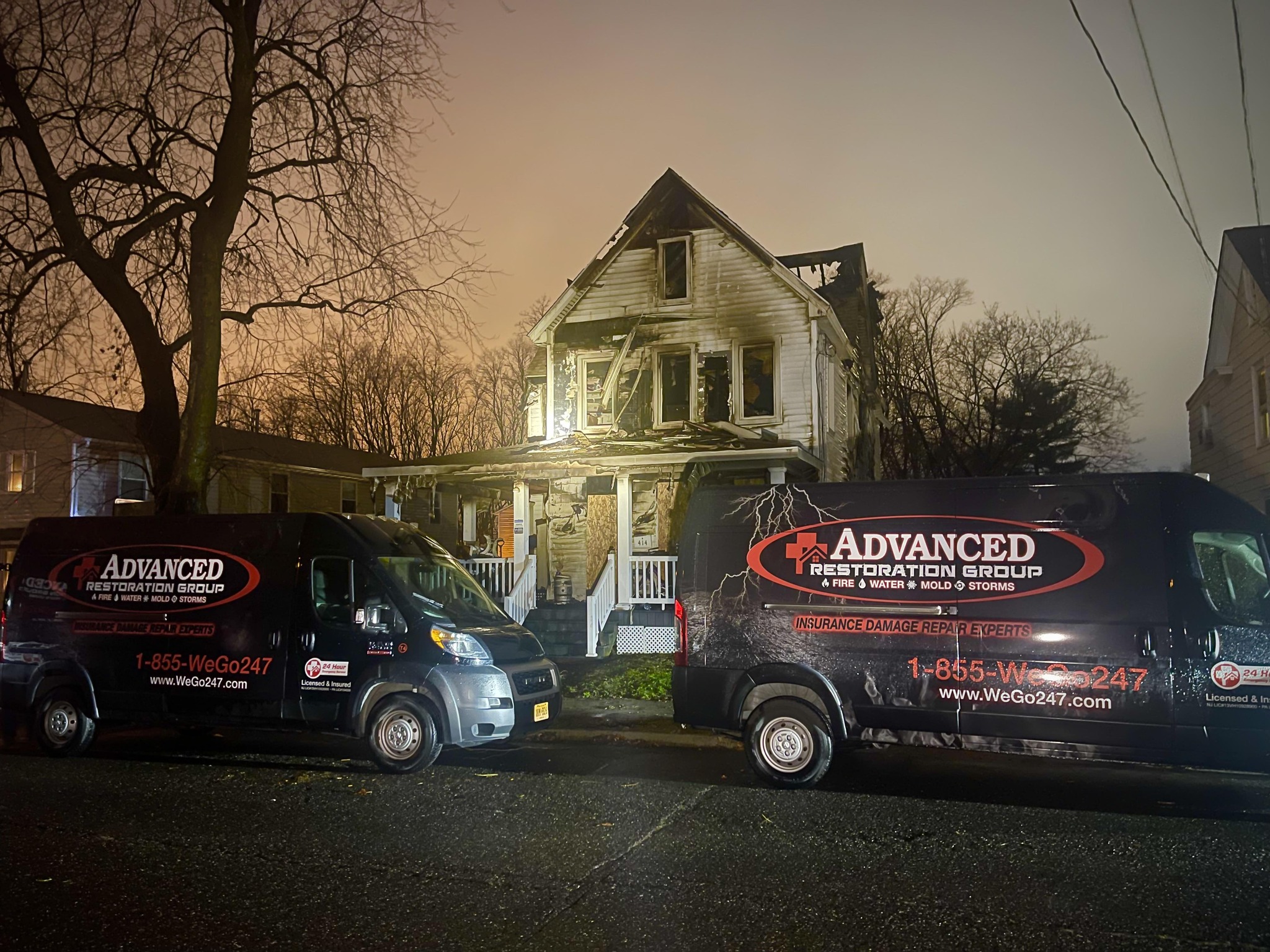 advanced restoration company vehicles